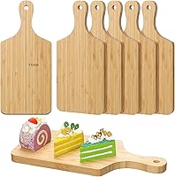Lounsweer 6-Pack Bamboo Cutting Boards 11x5 Inch - Thick Wood Chopping Boards for Kitchen, Charcuterie, Laser Engraving Gifts
