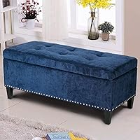 Vista 16 de Asense Storage Ottoman Bench,16.5 x 44.9 x 15.11 Inches Storage Bench,Leather Ottoman with Legs,Tufted Ottoman with Safety Hinge,End of Bed Bench