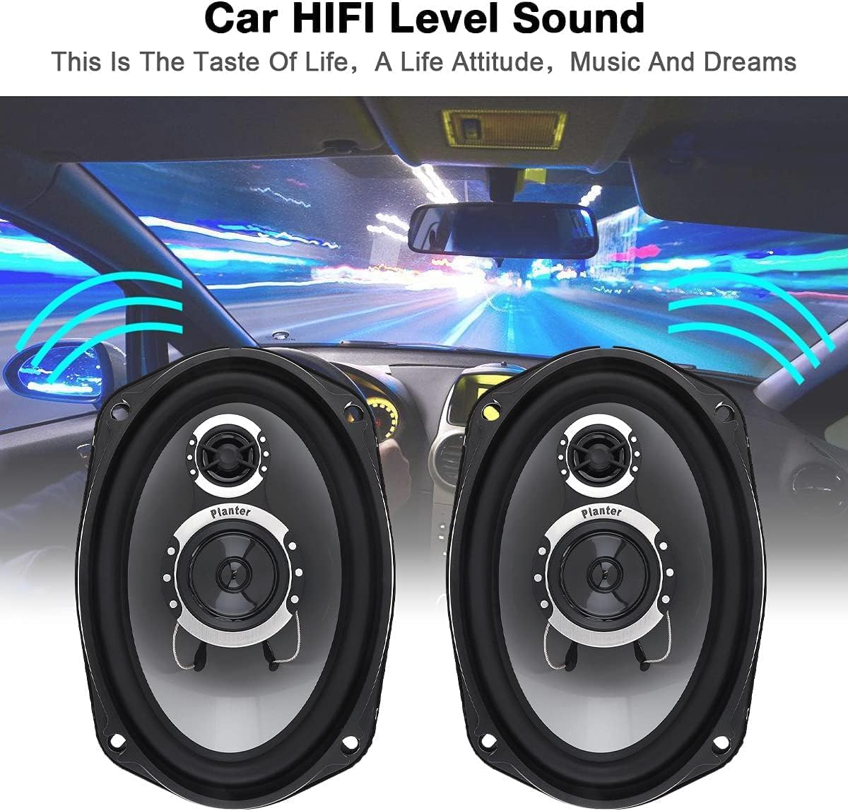 OGIFOAHC Car Audio TS-G6941R 6x9 Inch 1 Way 1000w Watt Max Car Stereo Speakers - one piece
