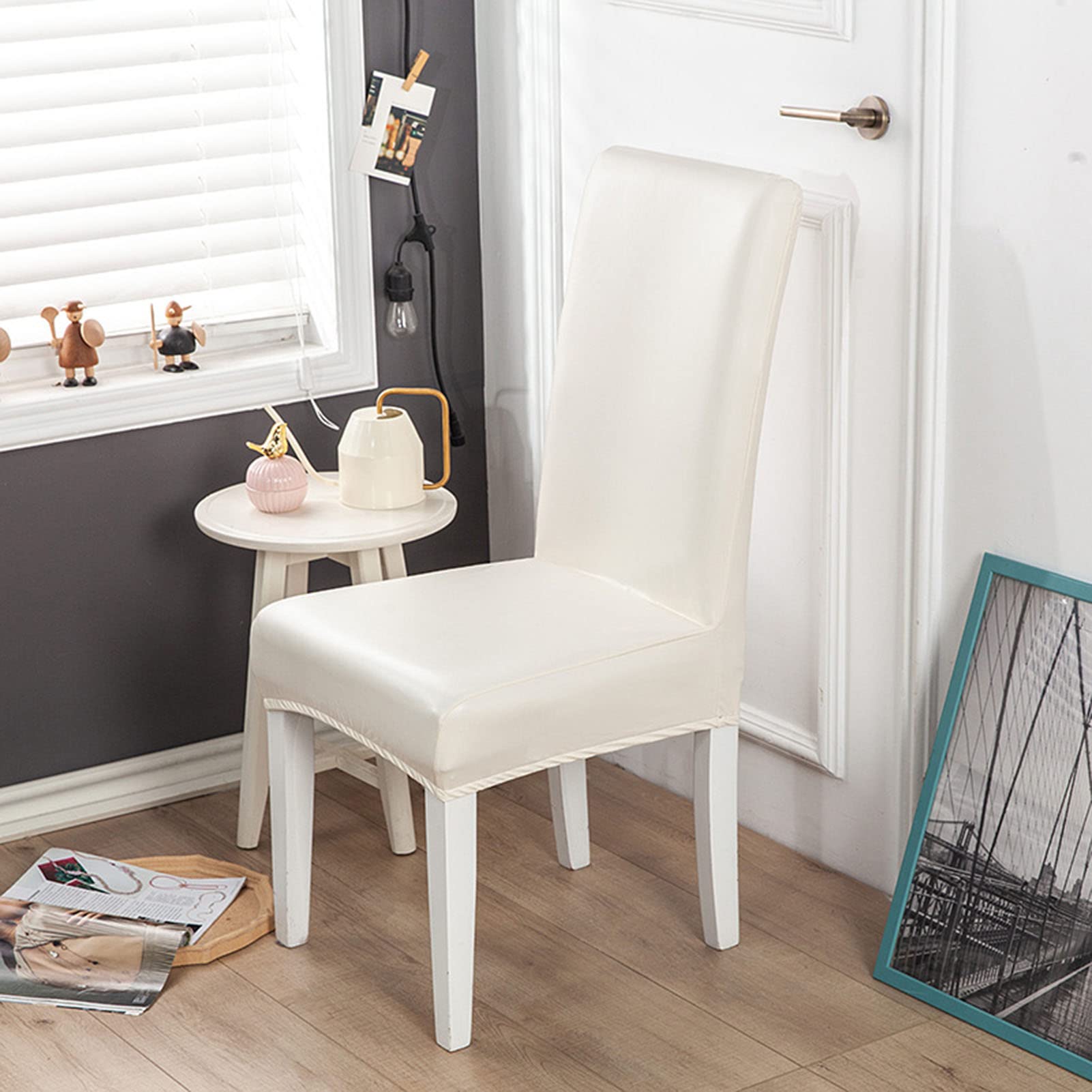 Housse de chaise imperméable en cuir PU extensible pour protéger votre salle à manger, lot de 2