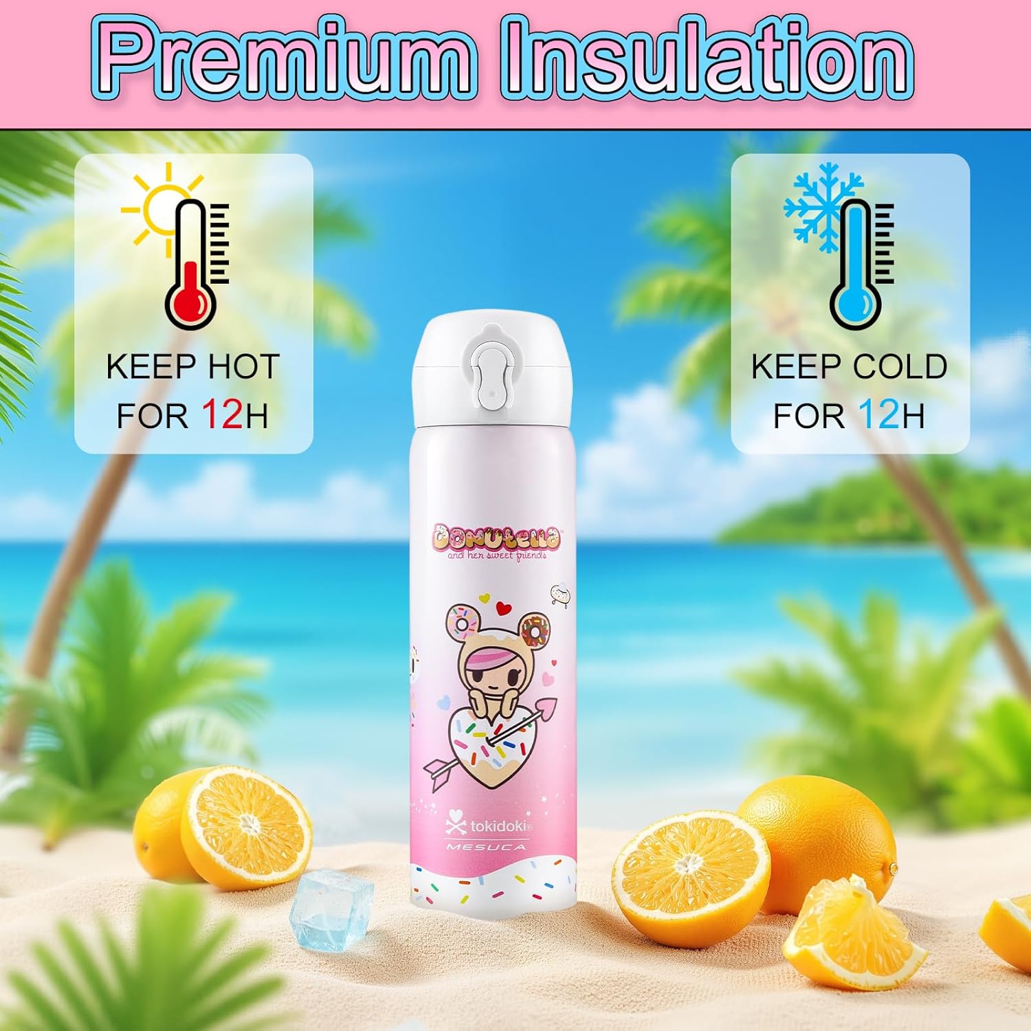 Tokidoki Unicorno insulated water bottle Stainless Steel Water Bottle 16oz Vacuum Sealed Thermal Cup with Leak Proof Flip Lid, Double Wall Tumbler for Hot & Cold Drinks, Unicorno Design - Image 7