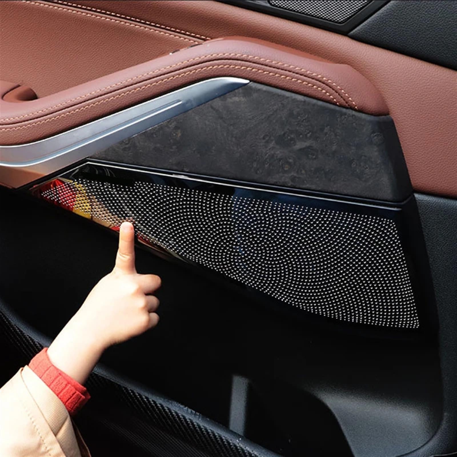 Car styling głośnik audio tylna klapka głośnik osłony wykończeniowe naklejki, dla BMW, x5 g05 akcesoria samochodowe ze stali nierdzewnej Osłona głośnika stereo audio(Trunk window)
