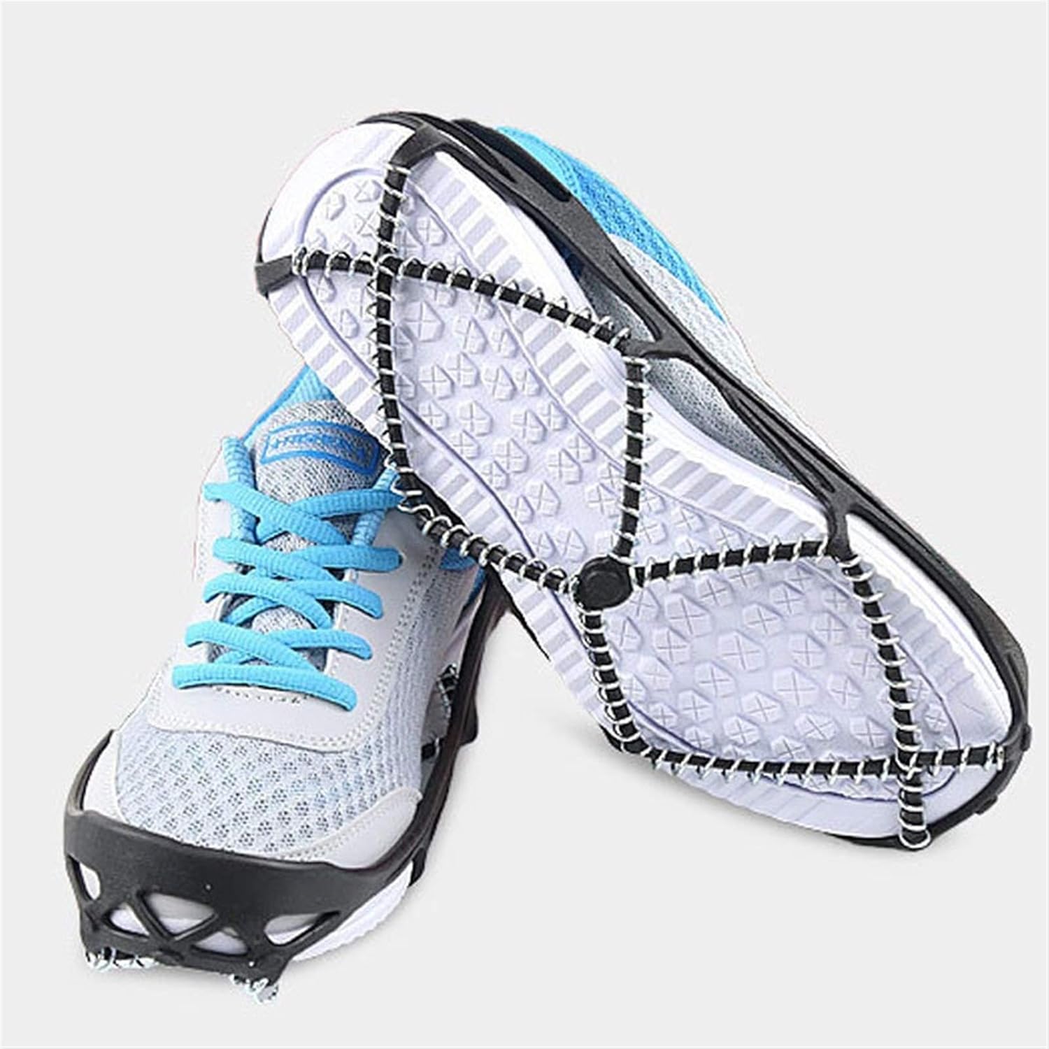 Ice Snow Grips Winter Climbing Anti-Slip Snow Spikes Unisex Anti-Skid Cramps Crampons Snow Spikes Grips Cleats Over Shoes Covers Ice Grips for Shoes