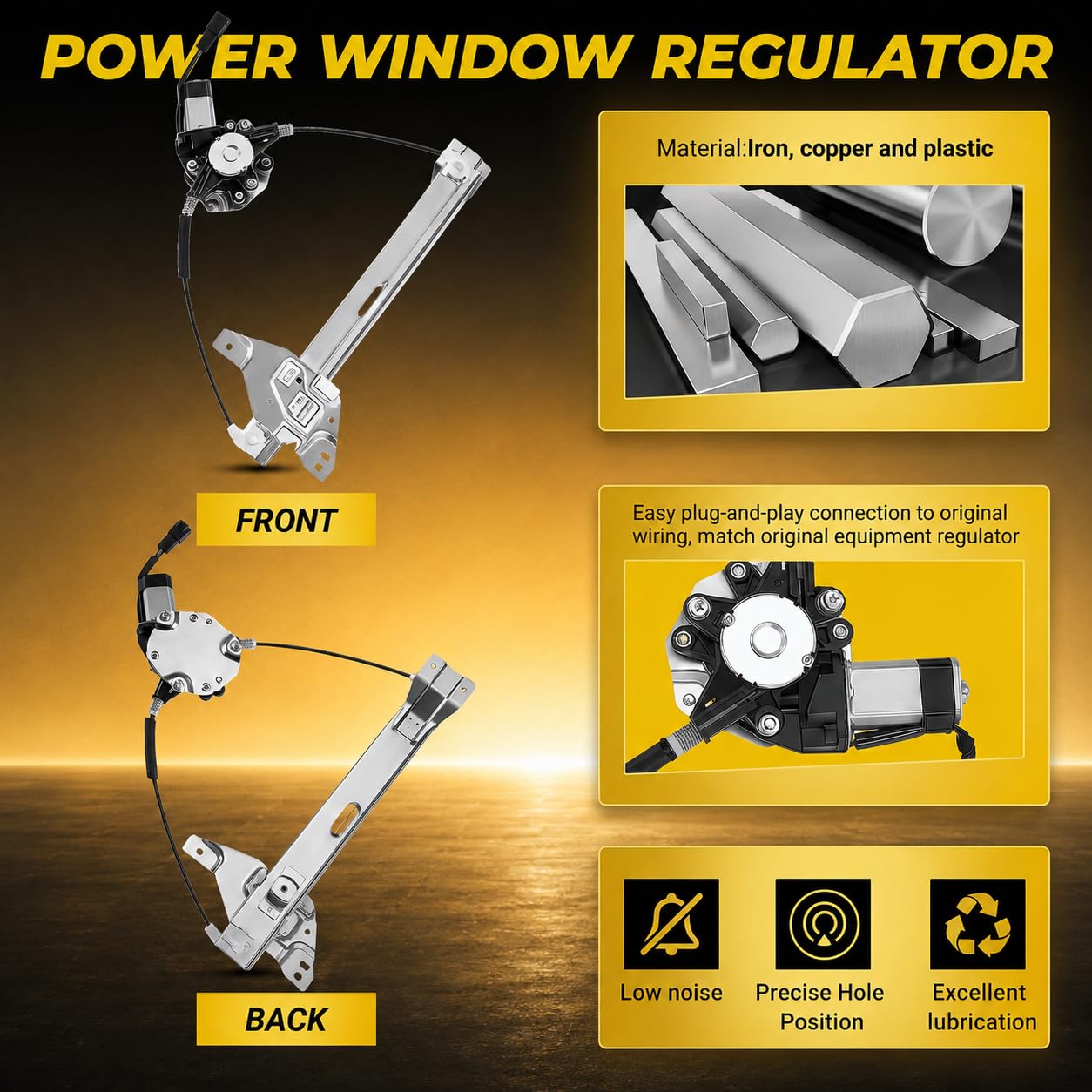 Front Left Power Window Regulator Without Motor For Hyundai Sonata image 3
