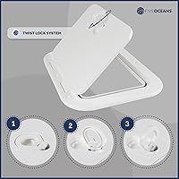 Vista 2 de Five Oceans Boat Hatch, Marine Access Hatch, Rectangle Boat Hatch Lid with Locking Slam Latch, Off-White for Boat & Yacht, Multiple Sizes