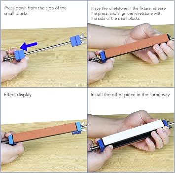 Professional Knife Sharpener with 6 Diamond Stones Knife Sharpener System Fixed Angle with Quick Release Design Professional Knife Sharpener for Fine Grinding Polishing Tool 360° Rotation