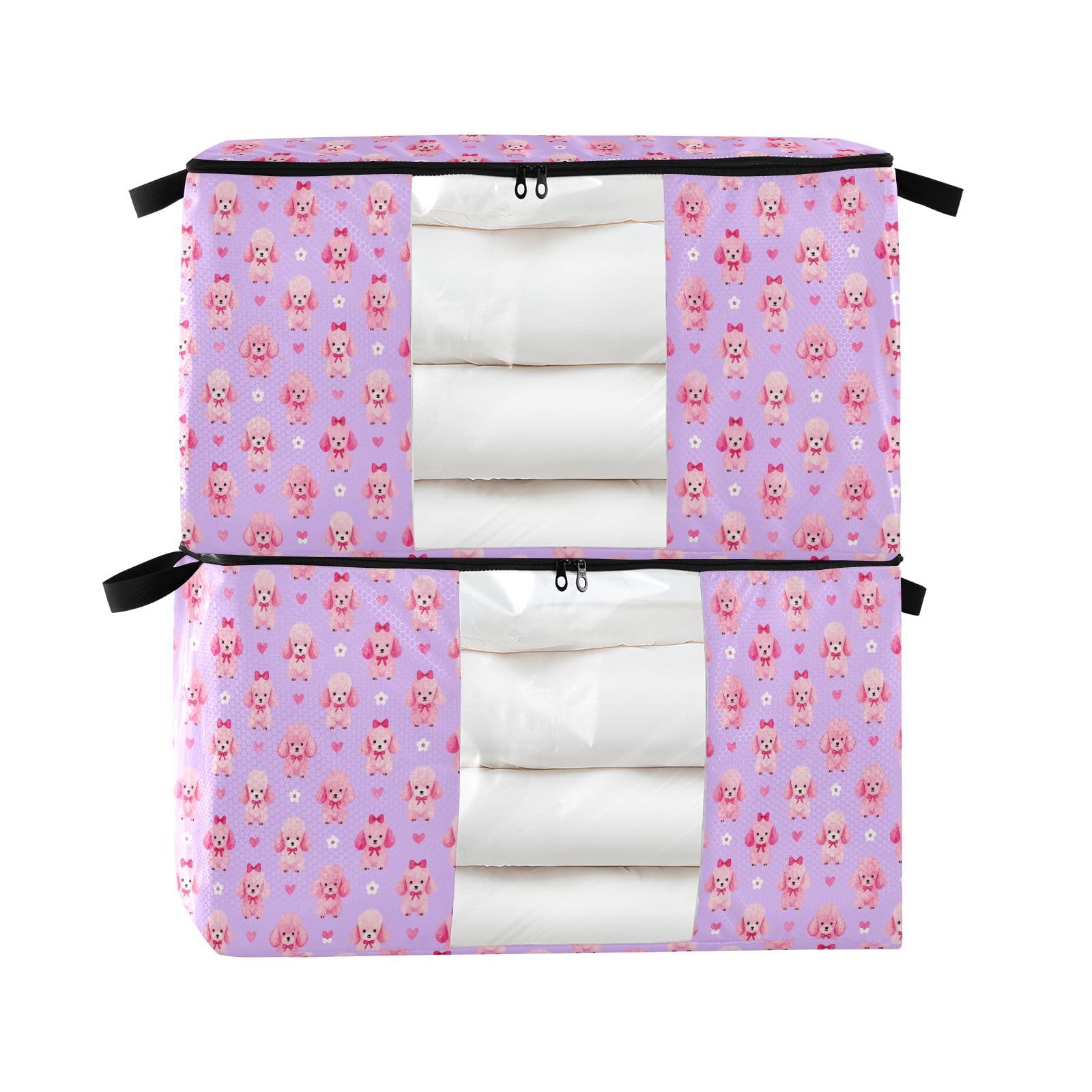 Bolsas de almacenamiento debajo de la cama apilables para armarios con tapa modernas moradas