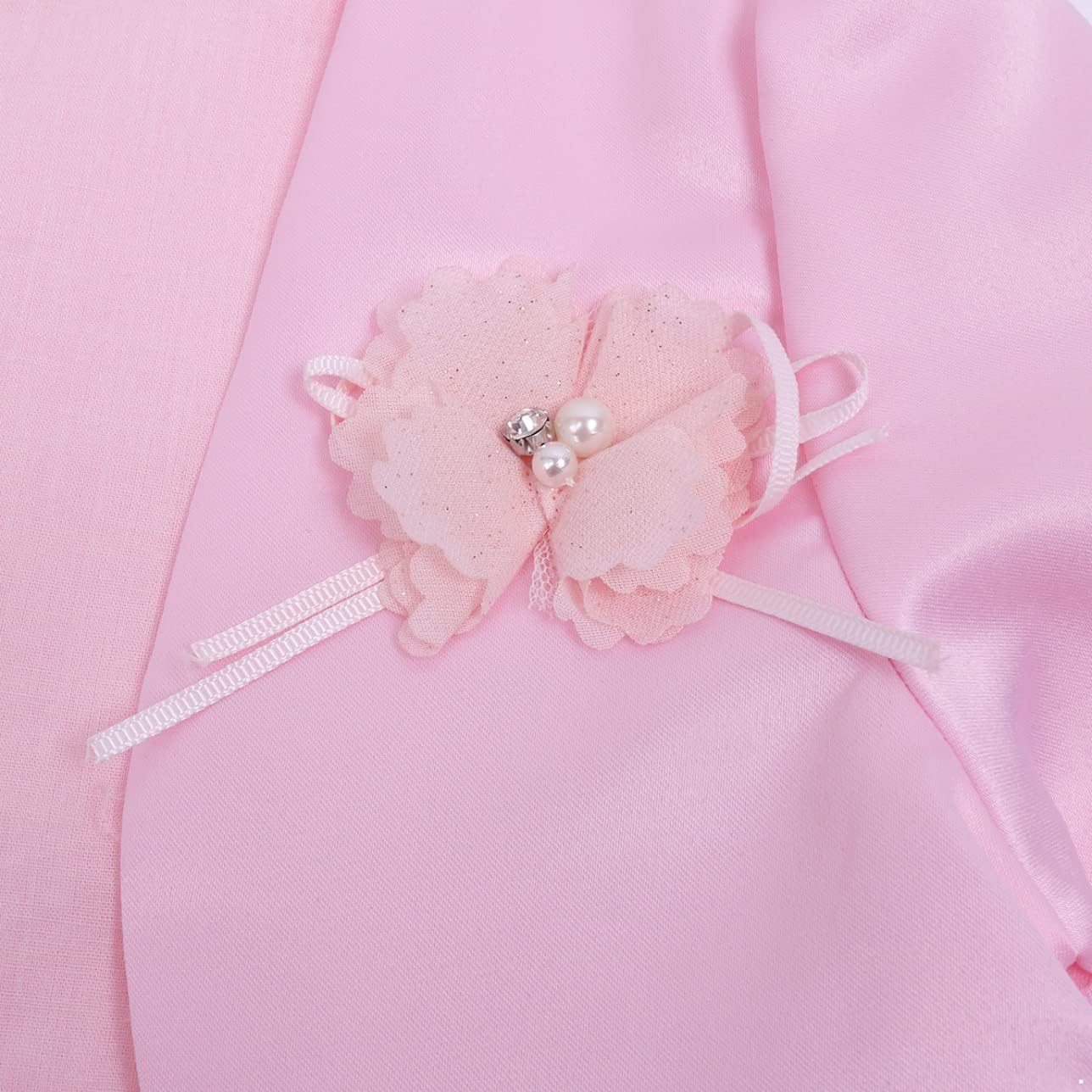 Kids Girls Long Sleeve Bolero Shrug Short Shawl Cardigan Wedding Party Flower Dress Cover Up Jacket Pink 18-24 Months