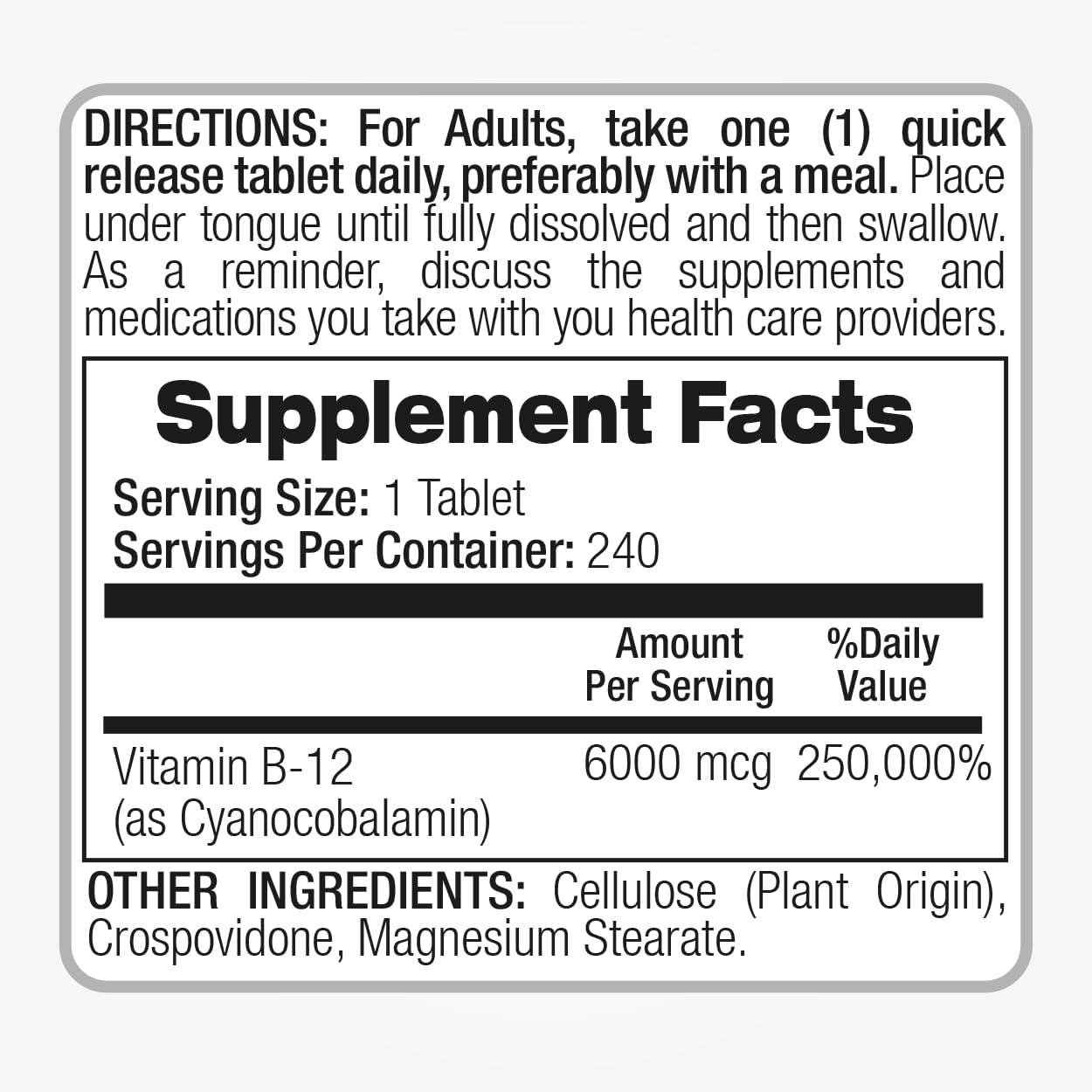 FITO MEDIC'S Lab | Vitamin b12 | 6000 mcg | 240 Servings | b12 sublingual | b12 | b12 Vitamins | Ultra high Absorption, s. (Pack of 2)
