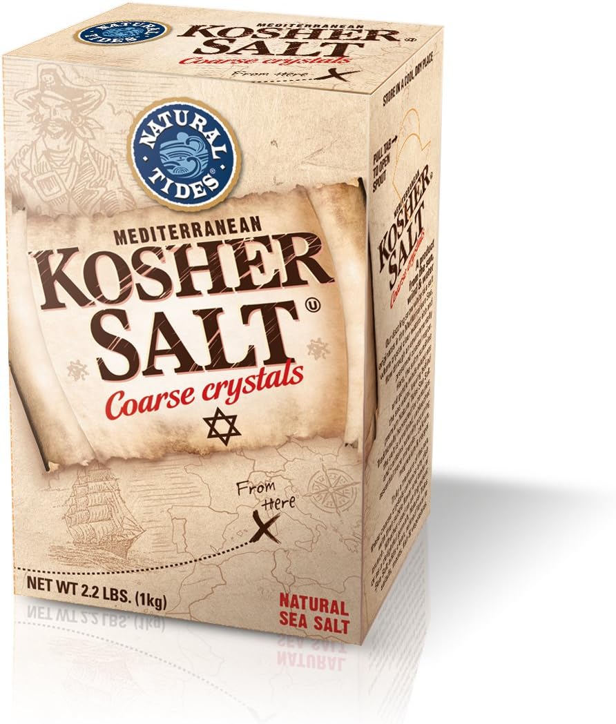Natural Tides Mediterranean Kosher Salt, 2.2-Pounds (Pack of 6)