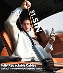 Chargeur de voiture rétractable 57W Chargement rapide 3 en 1 USB C Adaptateur d'allume-cigarette de chargeur de voiture, Chargeur de téléphone de voiture de type C iPhone 16 15 Pro Galaxy Pixel (Gray)