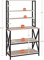 Vista 2 de Yaheetech Estante de Cocina para Panaderos de 6 Niveles, Mesa de Bar de Café de 31.5 Pulgadas, Gabinete de Soporte para Horno Microondas
