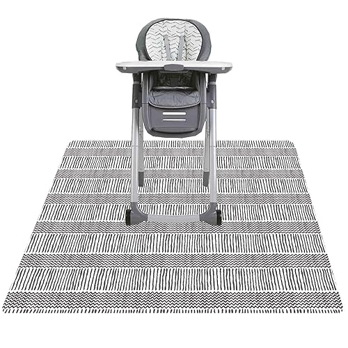 Miniatura 8 de Tapete para salpicaduras de bebé para debajo de la silla alta, artesmanualidades, tapete impermeable antideslizante de 51 pulgadas para comer