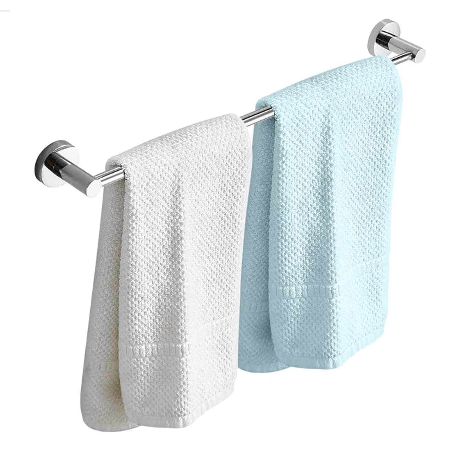 LMYSXAOZ Round Stainless Steel Towel Bar Rail,Wall Mounted Holder,Screw mounting,30cm-120cm,for Kitchen Bathroom and Toilet,Silver (Size : 100cm)