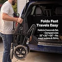 Vista 5 de HARPPA All-Terrain Wagon Stroller for 2 Kids, Foldable Outdoor & Beach Stroller Wagon with Removable Canopy, Adjustable Push & Pull Handle, Footwell