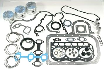 Compatible with Kawasaki 3010/4010 Mule Diesel KAF950 Engine Complete Rebuild Kit Gaskets, Seals, Oversize Piston & Rings .25mm Over