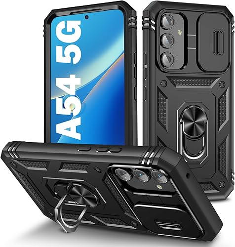 Miniatura 121 de PASNEW Funda para cámara Samsung Galaxy A15 5G, soporte metálico de grado militar, resistente a prueba de golpes, carcasa rígida para Samsung A15
