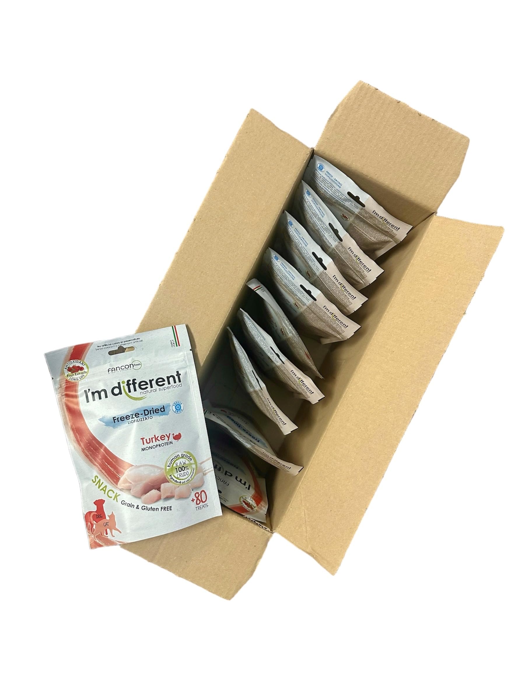 I'm different, snack liofilizzato monoproteico, Tacchino 10x40g