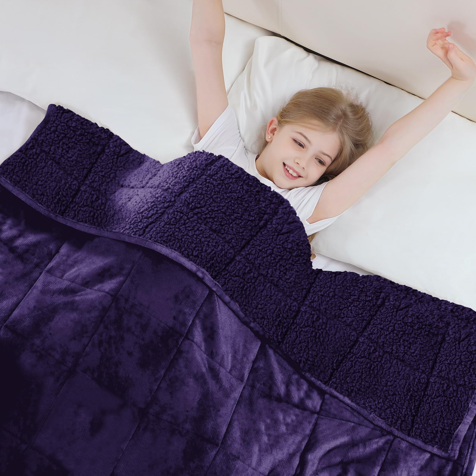 Aemicion Sherpa Weighted Blanket Purple