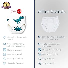 Joyo roy Soft Toddler Potty Training Underwear 5T 4 Packs 100% Cotton Reusable Absorbent Kid Confident Toilet Training Pants 4T-5T Boys Potty Training Sticker Chart Stretchable Waterproof Pee Pants