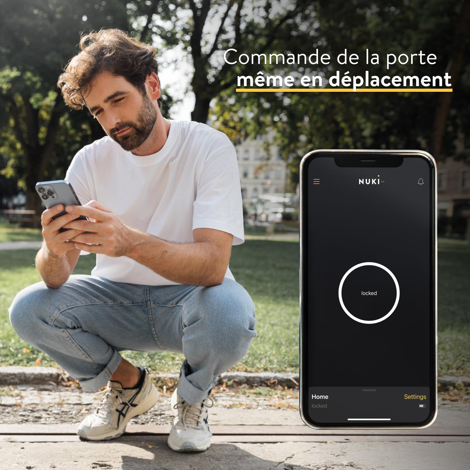 Nuki Smart Lock Pro (4è génération), Serrure Smart avec avec Wi-FI et Matter pour accès à Distance, la Serrure électronique transforme Votre Smartphone en clé, avec Power Pack, Blanc 221011