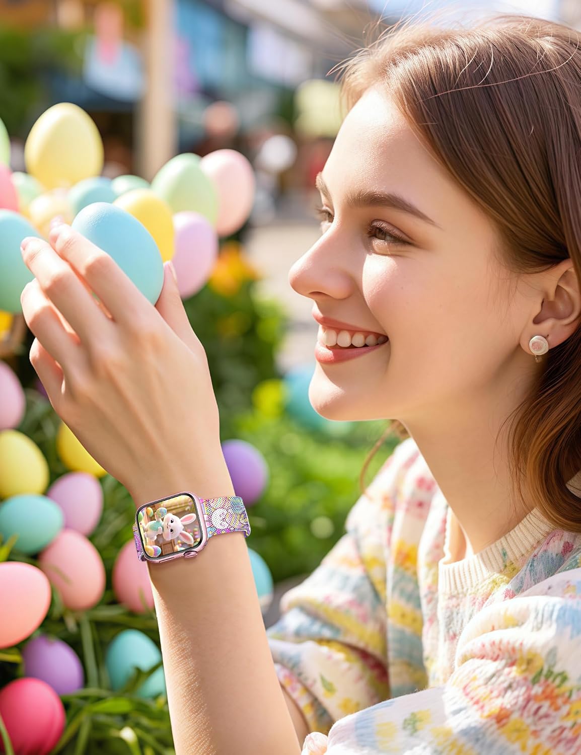 Clover Milanese Magnetic Band for Apple Watch Bands Easter Milanese Magnetic Band for Apple Watch Bands for Women