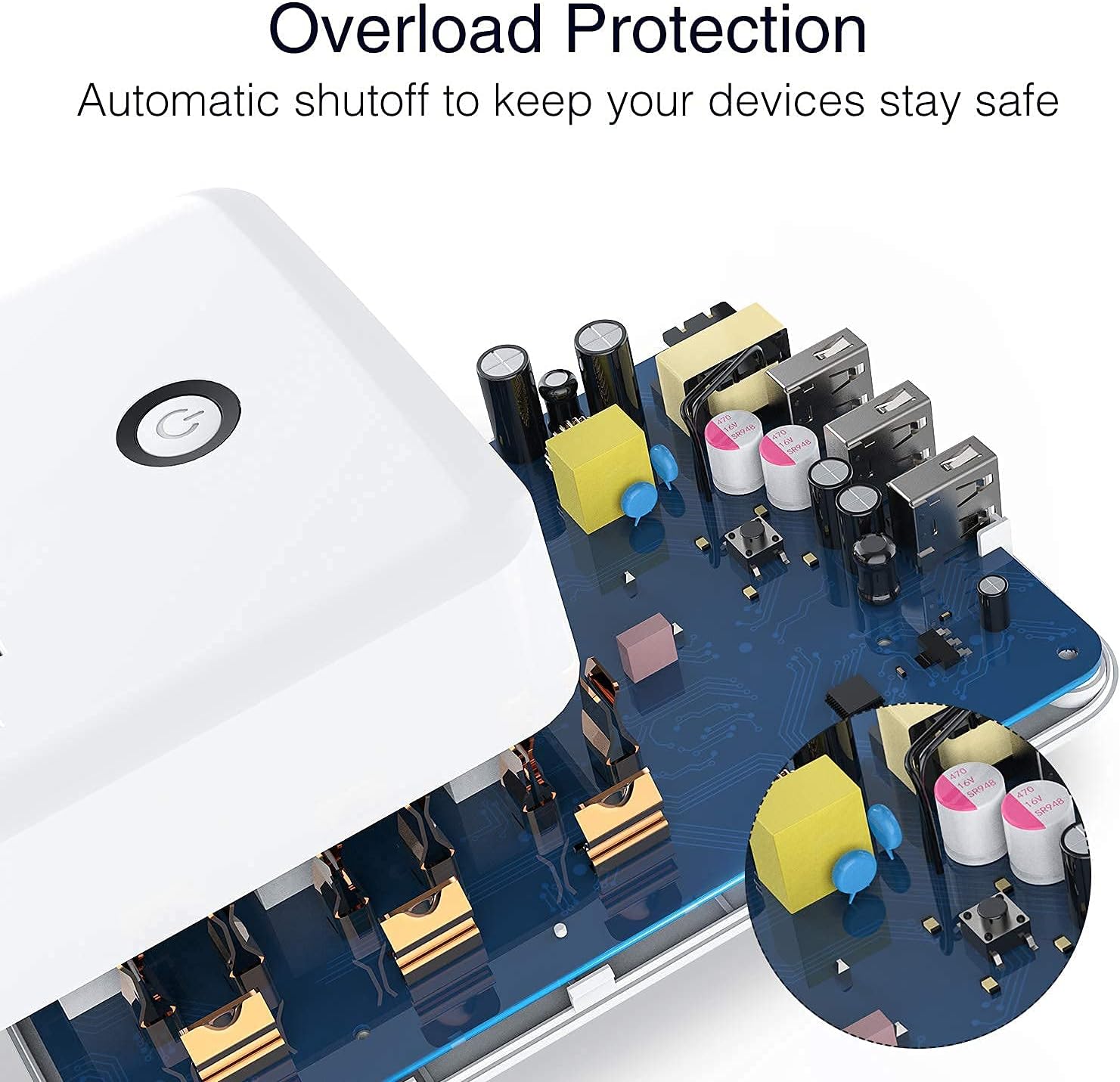 Smart Plug Outlet Extender, Surge Protector Power Strip Work with Alexa, Google Home, Wall Multi WiFi Outlet with 3 USB Ports, 6 Outlet Wall Adapter Plug Extender for APP Control,15A/1800W (White) - - 