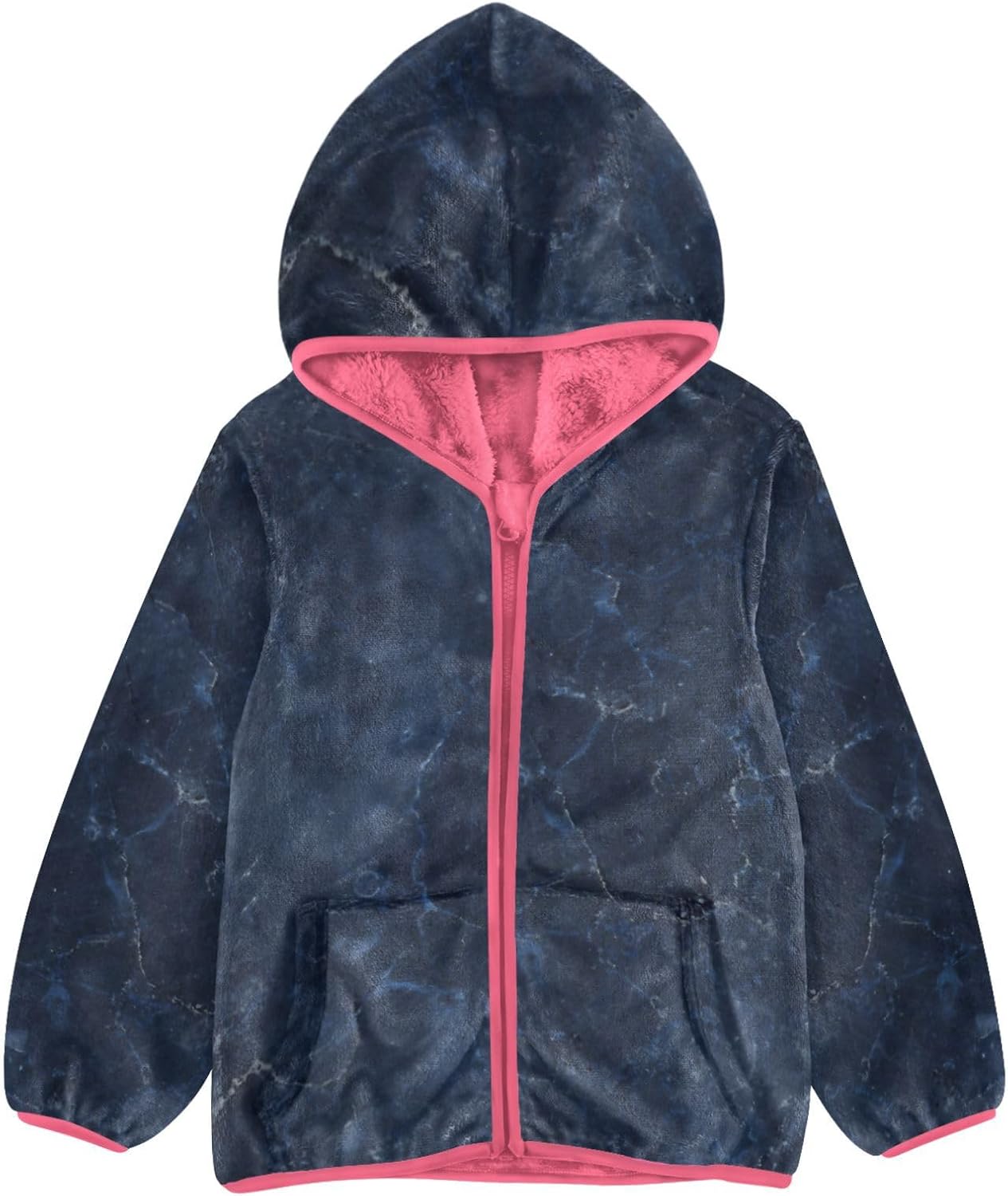GuoChe Dark Blue Marble Girls Sherpa Lined