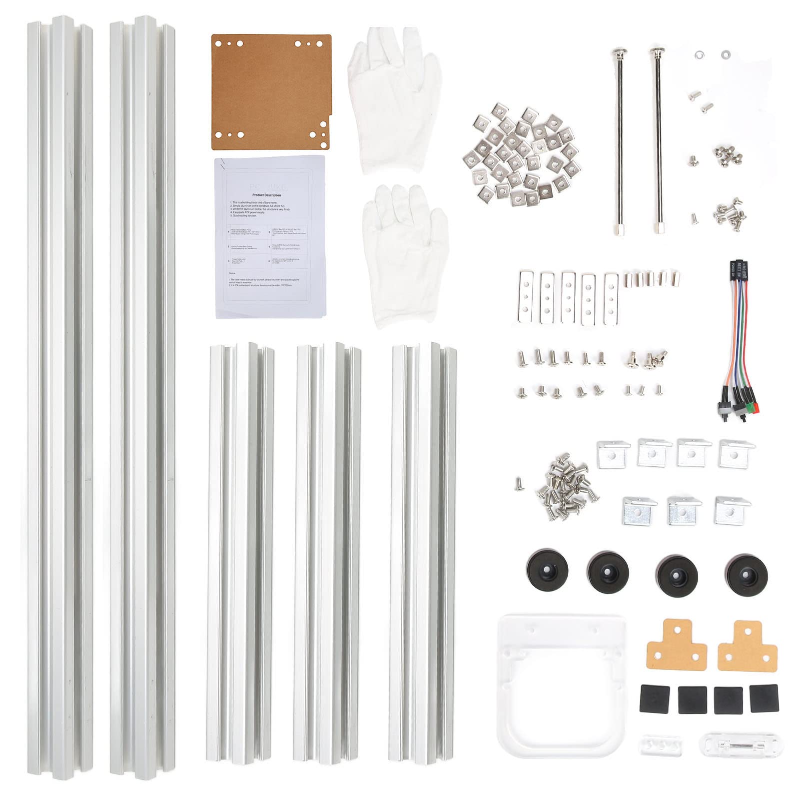Generic Komputer ITX Wspornik Otwartej Obudowy Dobre Odprowadzanie Ciepła Goła Rama do Użytku Domowego DIY Stop Aluminium 315x210mm (SILVER)