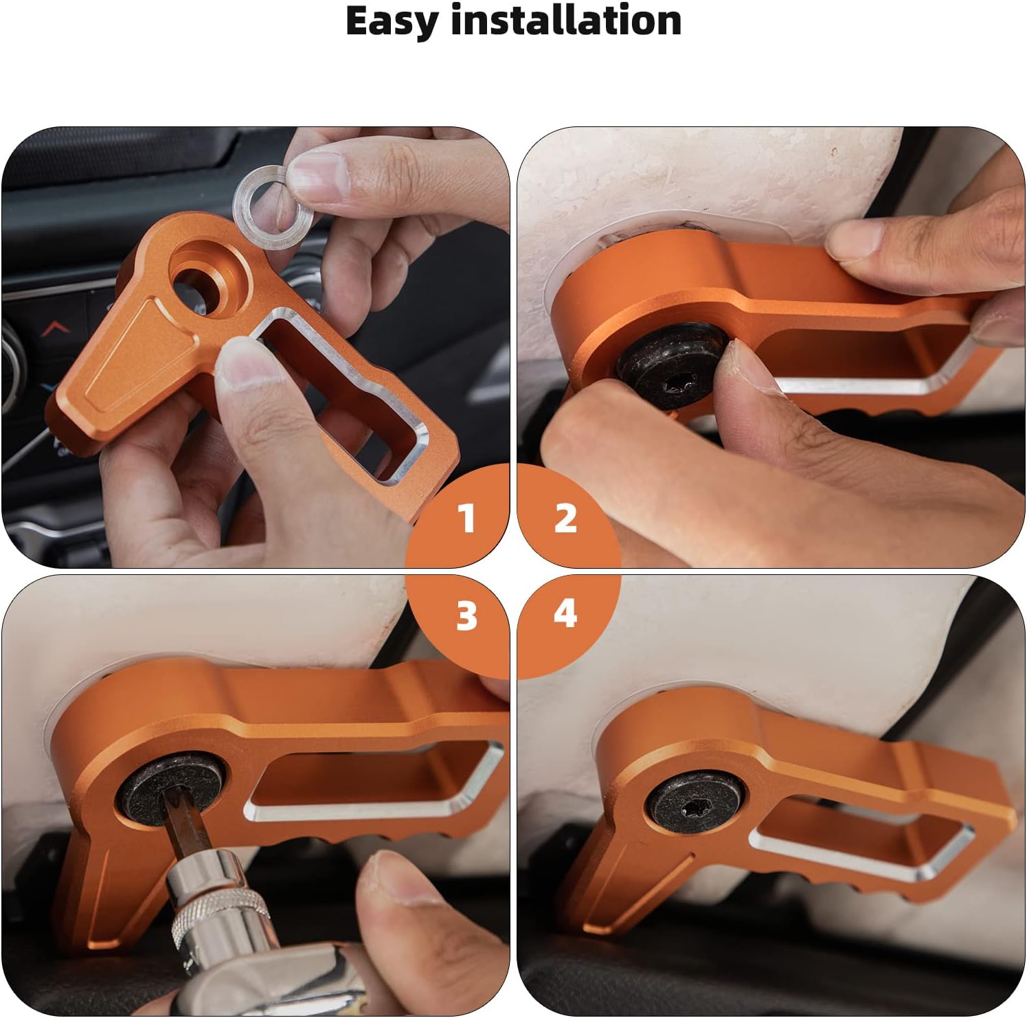 Linskip Freedom Panel Latch Compatible with Jeep Wrangler JL & Gladiator JT 2018 2019 2020 2021 2022 2023 2024, Hard top Removal Switch Handles, Interior Accessories(Orange)