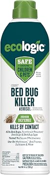 Ecologic Bed Bug Killer Aerosol, 14 Ounces, Aerosol Formula Made With Lemongrass Oil And Cornmint Oil For Use On Seams, Edges And Tufts Of Mattresses, Bed Frames, Suitcases And More