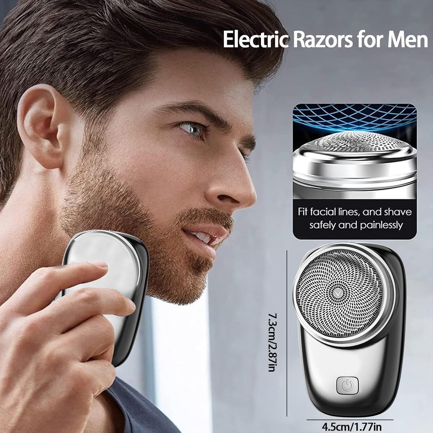 ROMINO Mini Electric Shaver for Man, Portable Shaving Machine for Man, Pocket Size Clean Shave Trimmer for Men, Foil Shaver for Men, Type-C Fast Charging, Wet and Dry Use for Home, Travel, Outdoor - Image 2 thumbnail