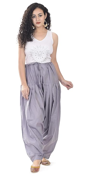 NATHAWAT Women’s Regular Fit Cotton Salwar – Grey