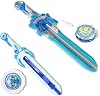 INFINITY NADO Battling Toys 2PCS, Battle Set with Spinning Top & Sword Launcher for Kids Boys Girls Age 5, Mini Sword Battle Set Fury Wave Dragon & Gale Wings