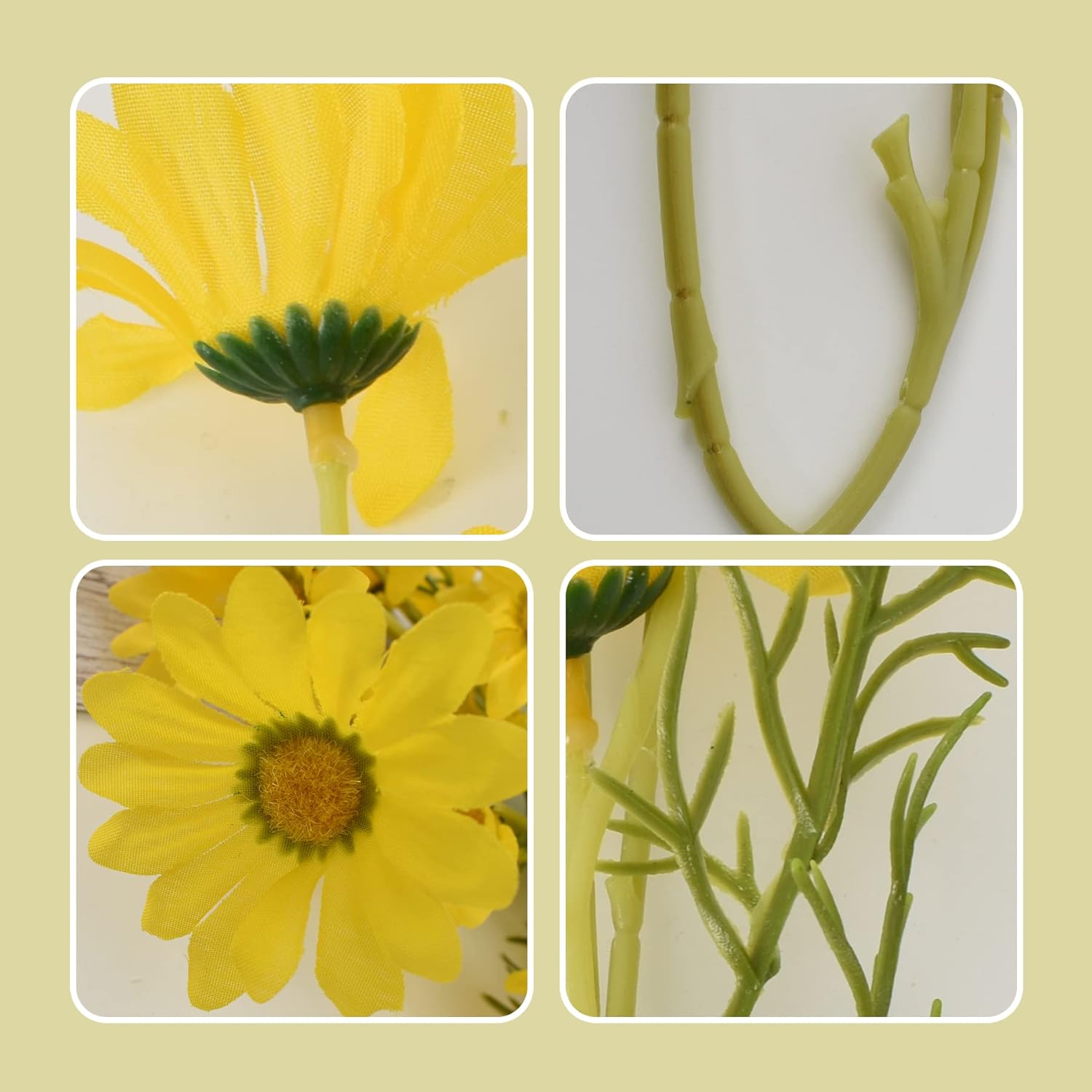Artificial Daisy Flowers 6 Bundles 21” Faux Silk Daisy Flowers with Stems for Home Garden Vase Décor (Yellow) - Image 6