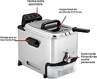 Vista 6 de T-fal - Freidora Profunda de Acero Inoxidable de 3.5L con Cestillo para Uso Doméstico, 1700W, Freidora Profunda con Filtración de Aceite, Control