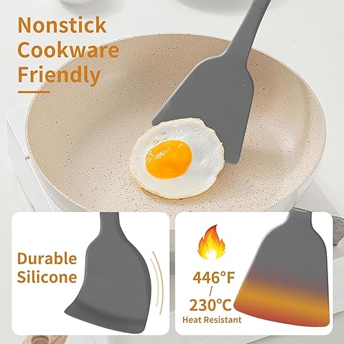 Miniatura 5 de Juego de utensilios de cocina de silicona, juego de utensilios de cocina resistentes al calor de 446 F, juego de espátula para cocinar mango de