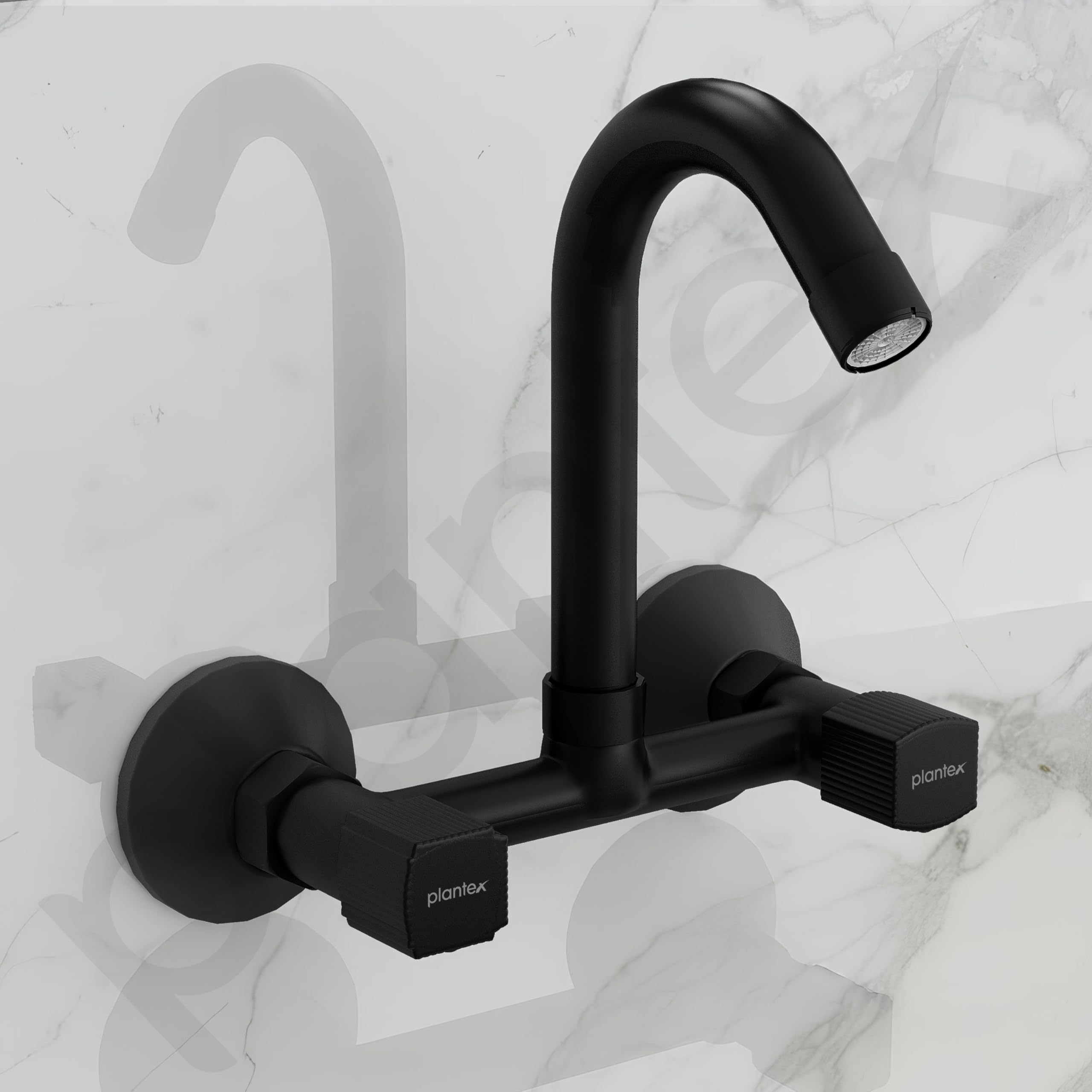 Plantex Black Sink Mixer Tap - 360° Swivel & FREE SHIPPING -8