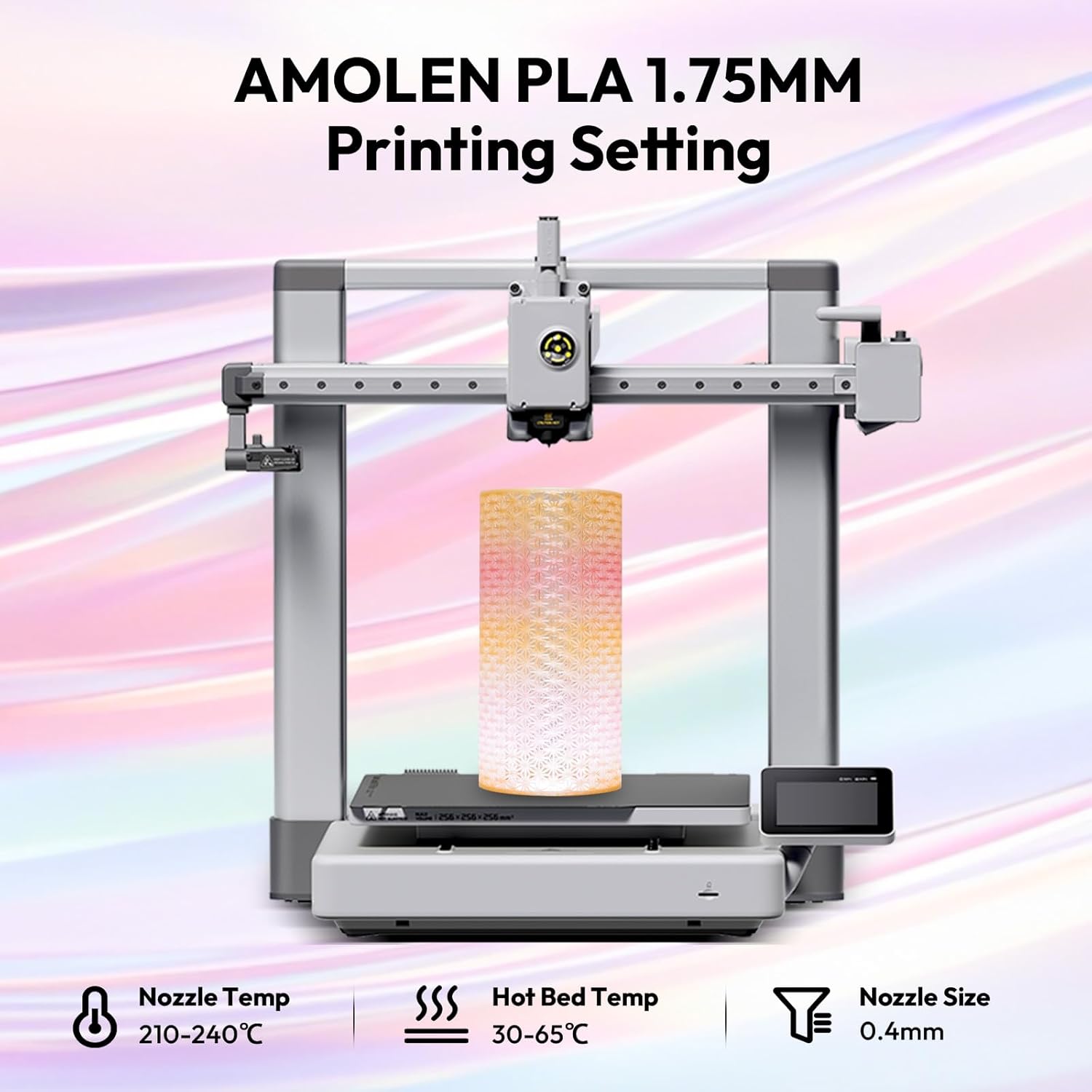 AMOLEN Transparent PLA Filament Bundle Multicolor, Translucent PLA 3D Printer Filament 1.75mm ±0.02mm, NO-Tangle & Low Warping, Dimensional Accuracy +/- 0.02 mm, Fits Most FDM 3D Printers, 200x4 Pack - Image 5