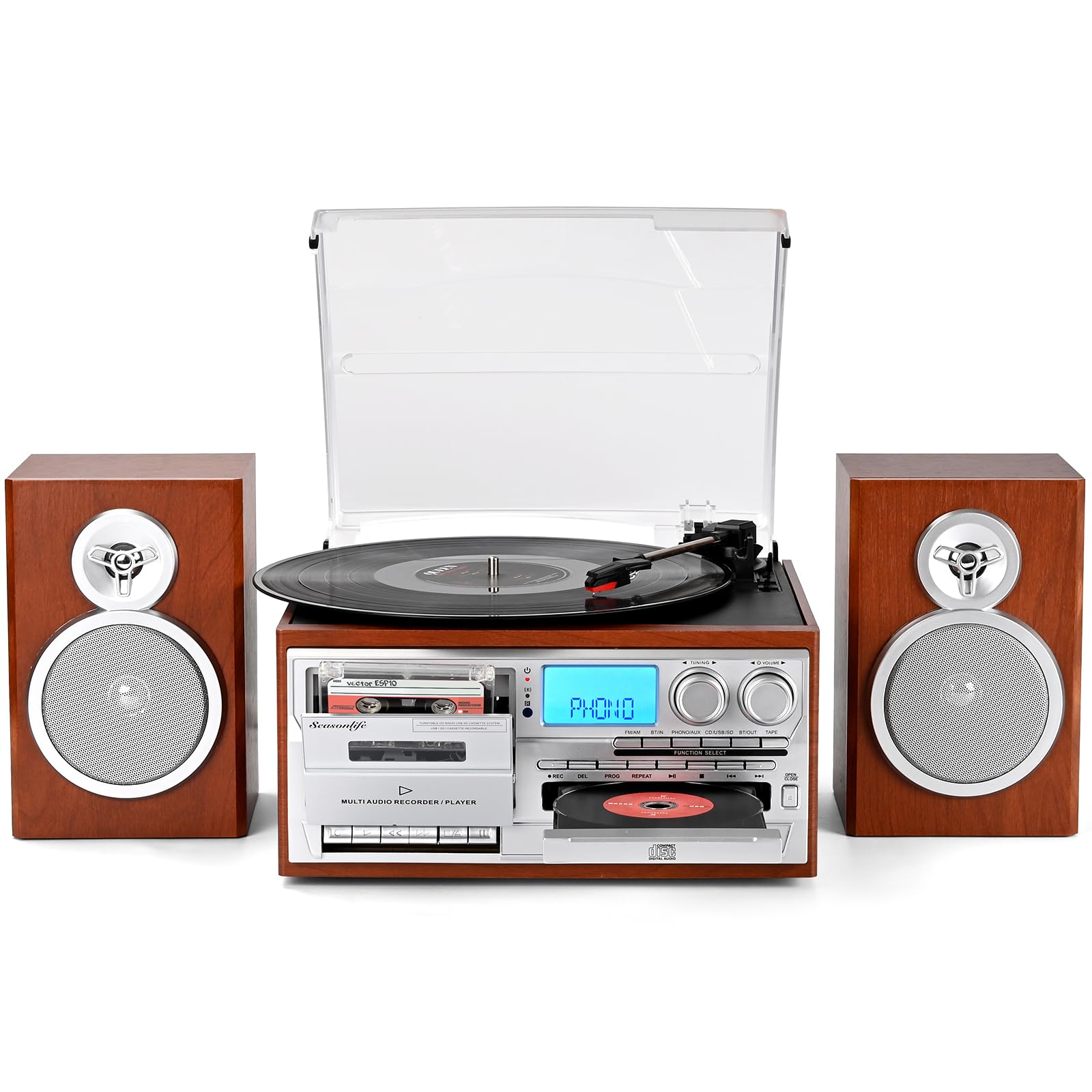 Amazon.com: Seasonlife® 10 in 1 Record Player with External