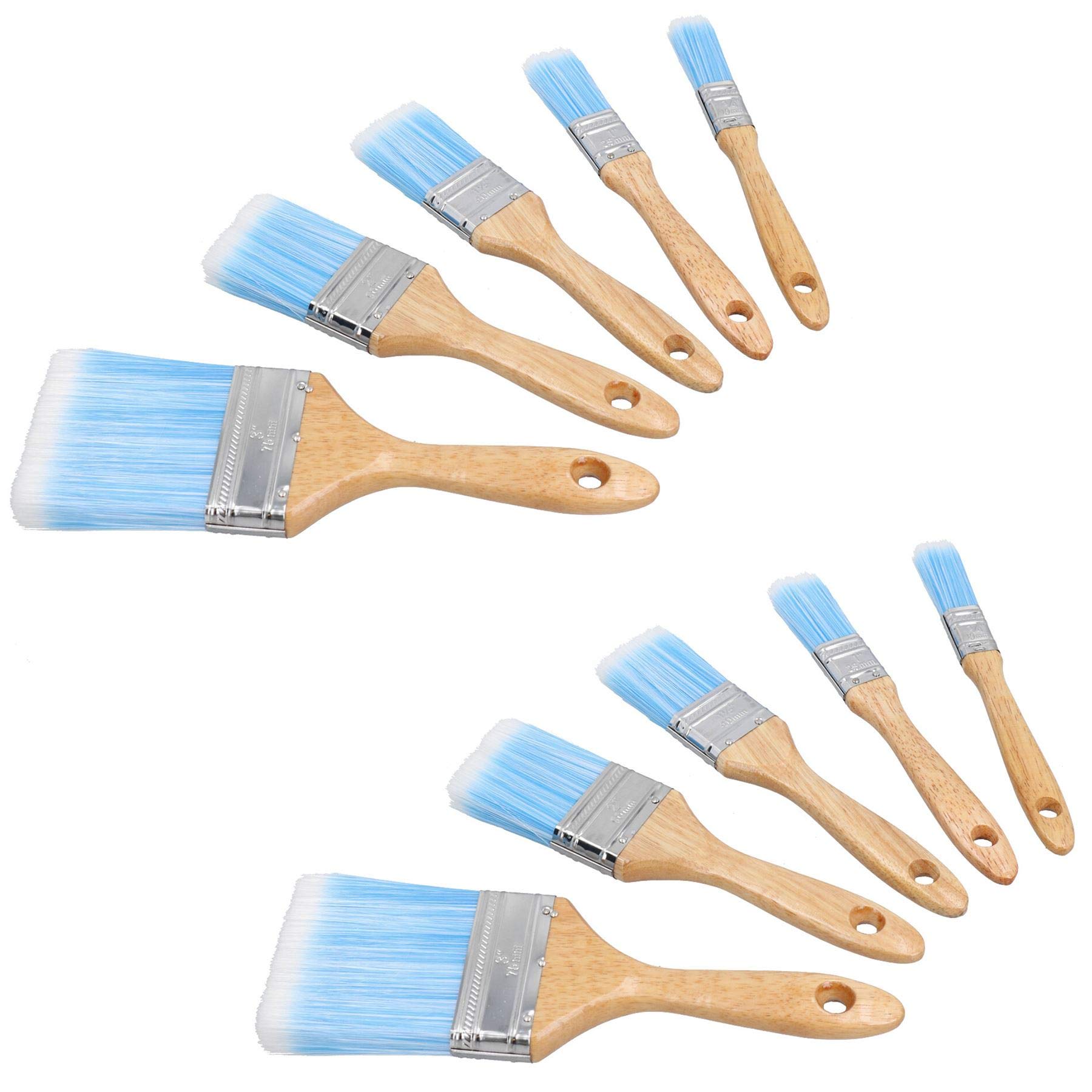 Pinceaux de peinture synthétique anti-trace lot de 10 tailles pour éviter les pertes de poils