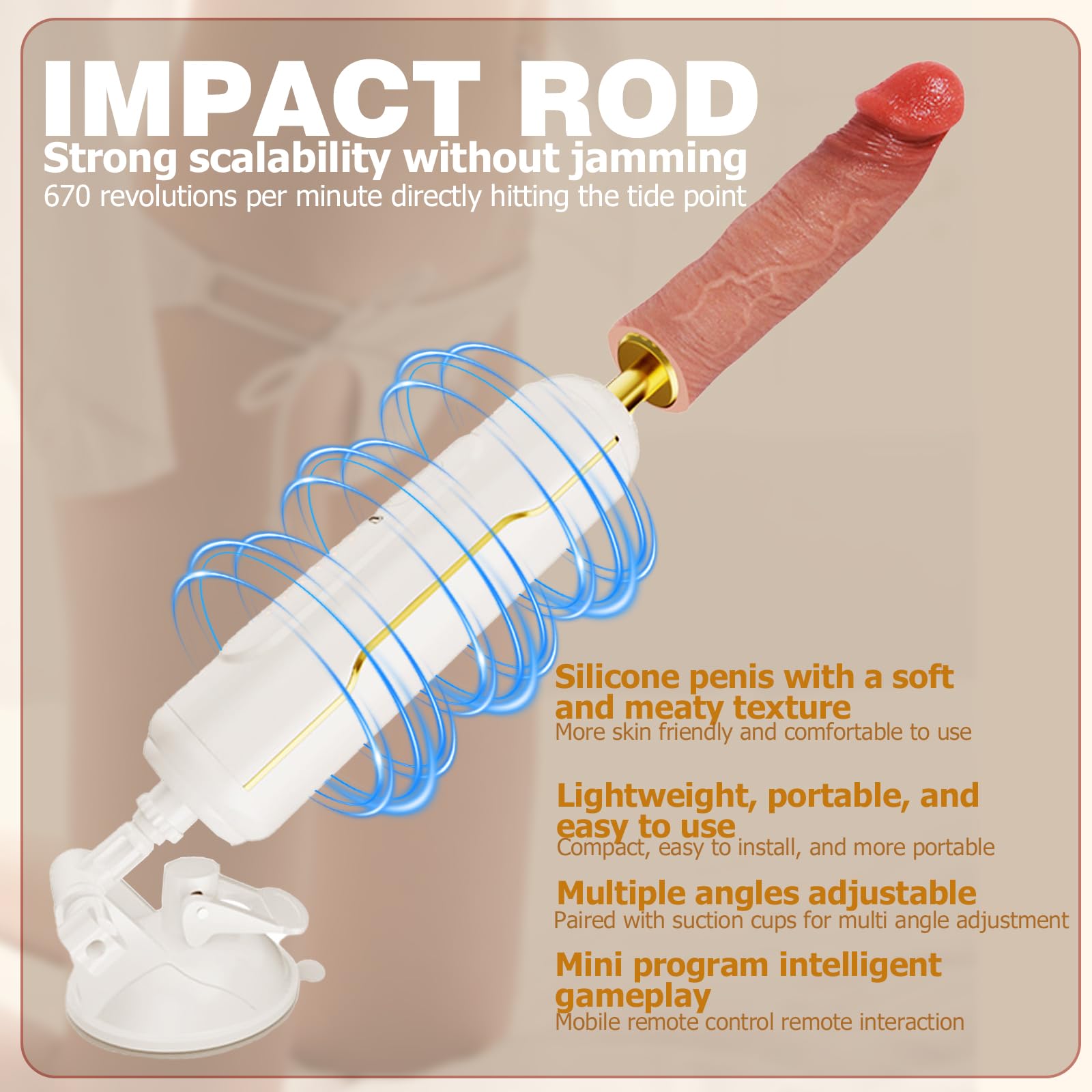 Macchina di piacere con dildo realistico – Vibratore penetrante automatico, 6 modalità di vibrazione e avanti e indietro, dildo a ventosa grande formato per stimolazione G-Spot/Clitoridea/Anale