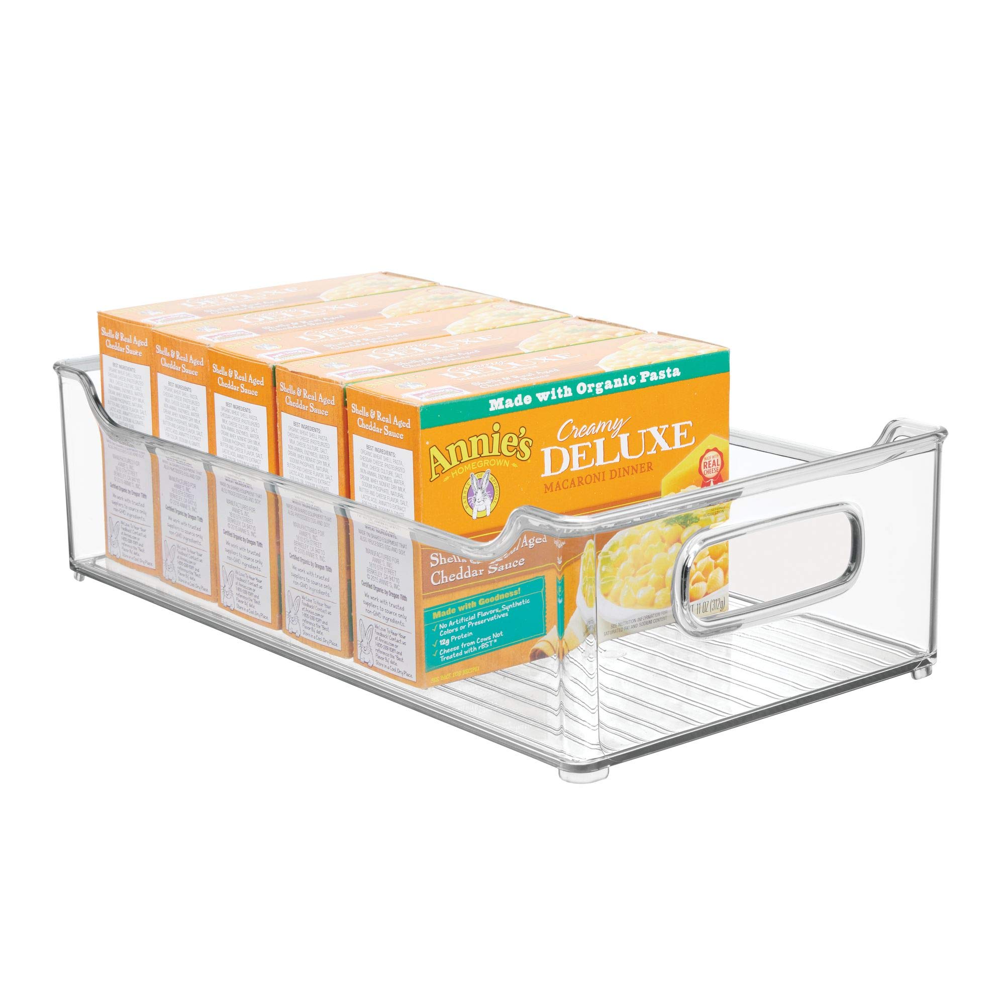 Contenedores anchos de plástico para almacenamiento de cocina con asas, organización en estantes de despensa, gabinete, refrigerador o congelador, organizador de alimentos para frutas, yogur, 7
