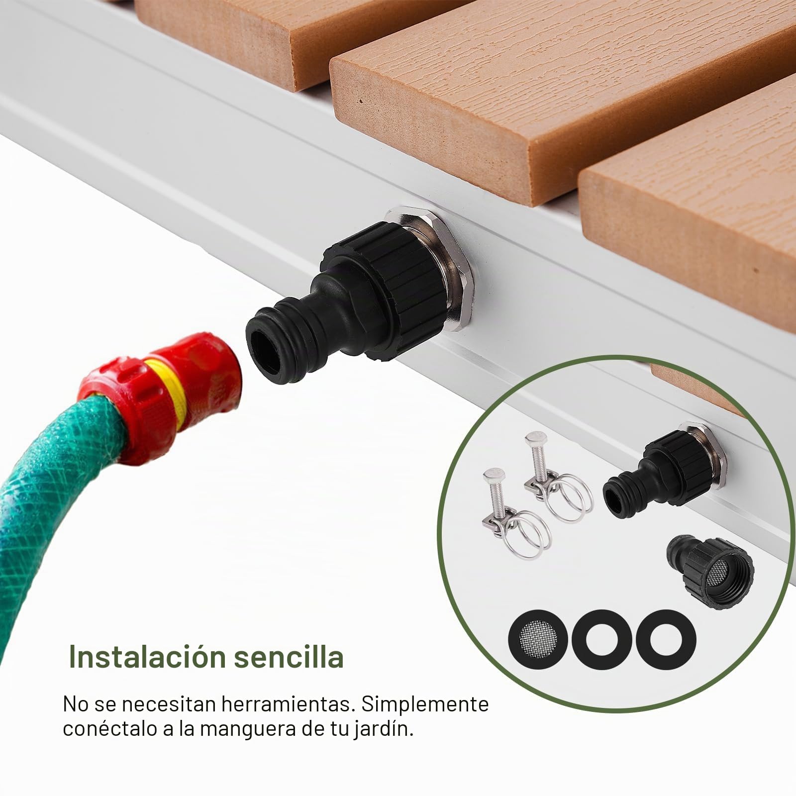 Ducha de jardín, Ducha Exterior, Ducha de Suelo, portátil – Altura del Chorro Regulable y Rueda de pie para ducharse y Jugar con el Agua, Antideslizante