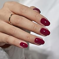 Vista 29 de BTArtbox - Uñas postizas a presión color rojo pastel con pegamento para mujeres, uñas postizas de gel suave y opaco en 16 tamaños, kit de 32 uñas