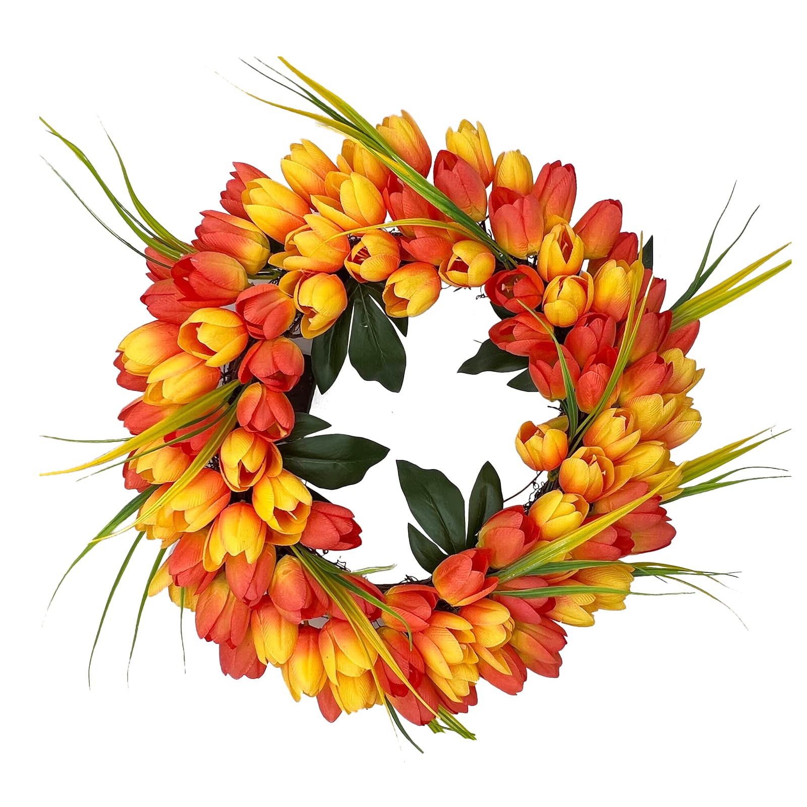 JUULUK Tulpenkrans, lente zomer krans voordeur paaskrans zijden tulpen kunstbloemen voor muur thuis raam festivals bruiloft decor : No JUULUK Tulpenkrans, lente zomer krans voordeur paaskrans zijden tulpen kunstbloemen voor muur thuis raam festivals bruiloft decor : No