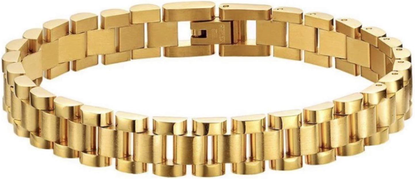 Shapes Studio 18K Gold Plated Vintage Styled Strap Belt Bracelet, Women Gold Jewelry, Never Tarnish