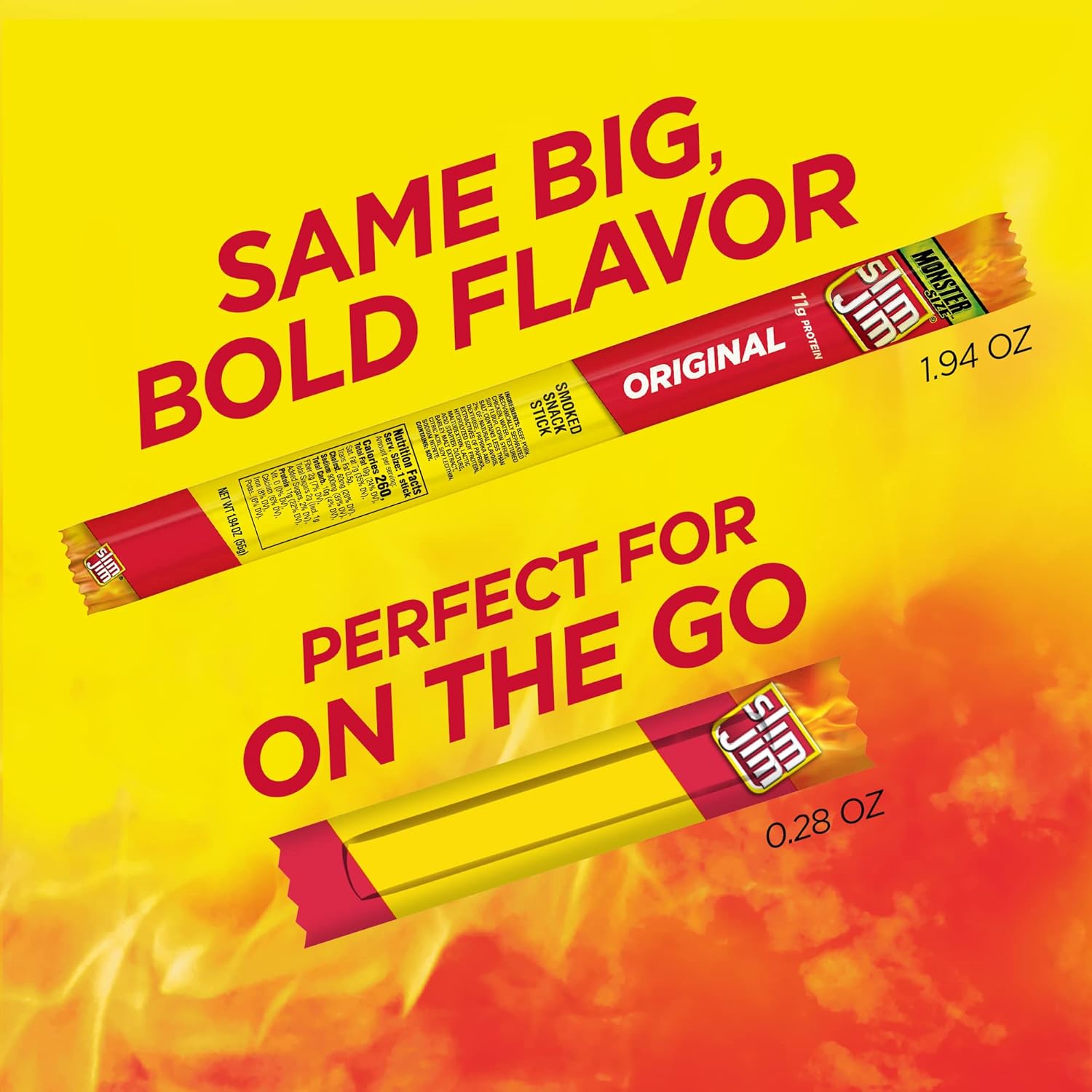 Slim Jim Slim Jim Snack-Sized Smoked Meat Stick, Original Flavor, 1.12 oz 12 ct, 1.12 oz