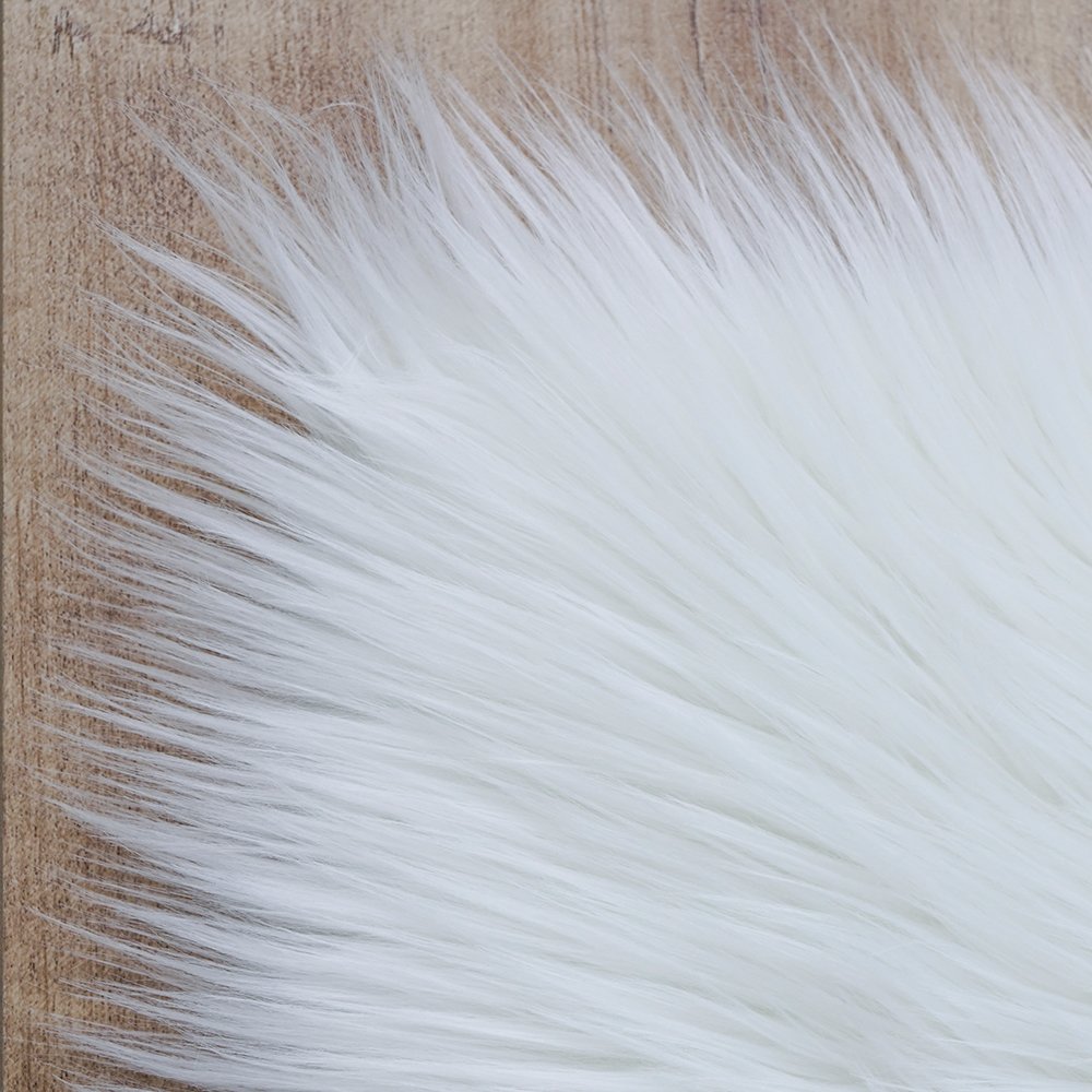 Carvapet Zone de luxe en fausse fourrure en peau de mouton Tapis pour tapis de sol de chevet en peluche Housse de canapé Coussin de siège pour chambre à coucher, 0,7 x 1,5 m blanc