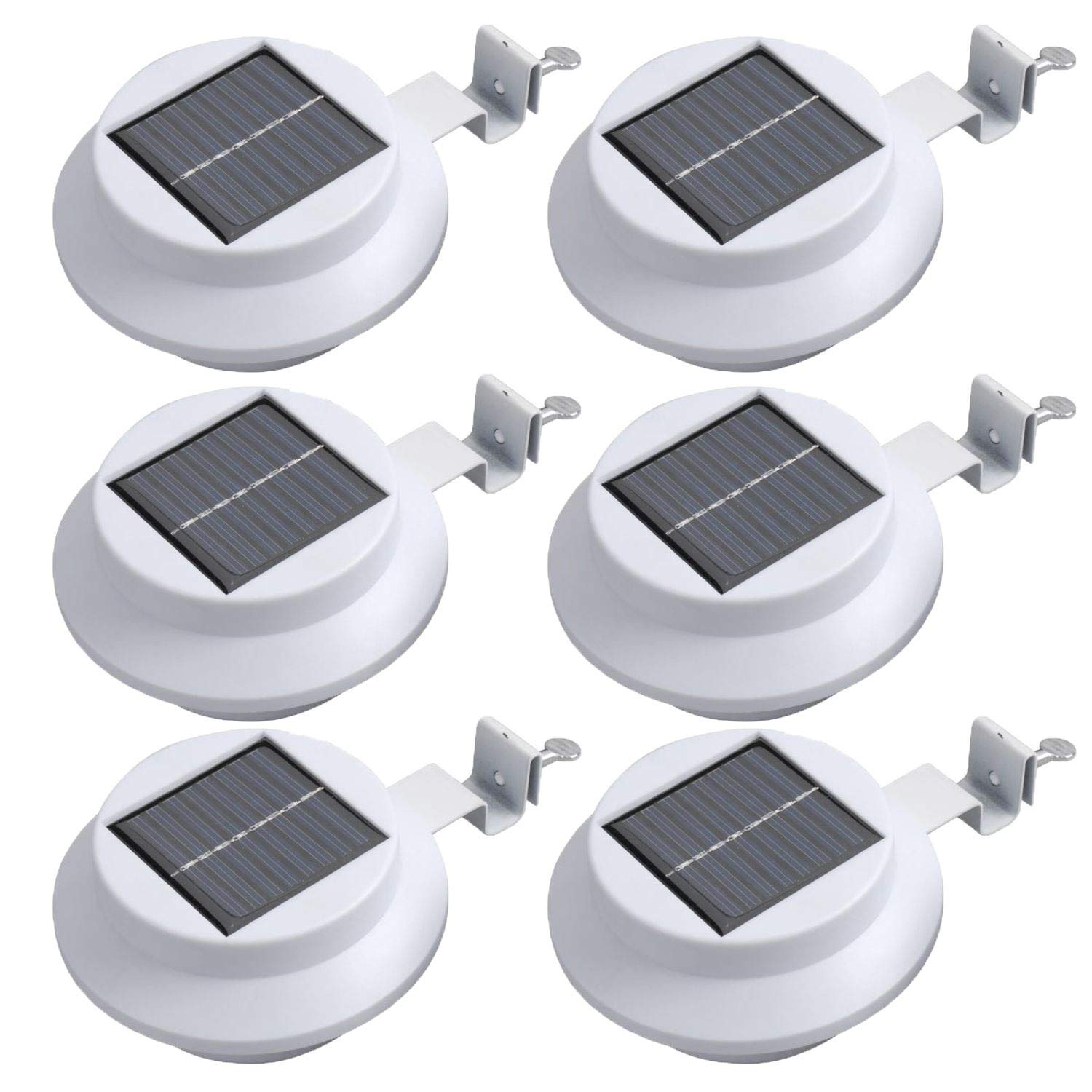ACENX(TM White Superbright 3 LED Solar Powered Energy Saving Fence Light Outdoor Garden Wall Lobby Pathway Lamp(Pack of 6)